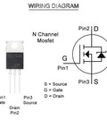 20 Pack IRLZ44N IRLZ44NPBF N-Channel MOSFET Transistors TO-220AB 55V 47A With Heatsinks And Hardware Includes Screws Washers For DIY Power Electronics Projects And Hobbies, pinout diagram