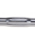 Close-up of Rise Cruiser Handlebar 25.4mm Silver For Fixed Gear And Road Bikes, Lightweight Aluminum, showing the clamp area detail.