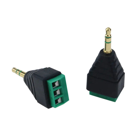 Six Pack 3 Point 5mm Stereo Male To AV 3 Screw Terminal Block Balun Connector With Six Female Terminals DIY Audio Cable Adapter