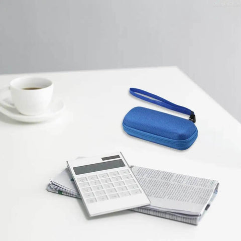 Premium Eva Zippered Hard Shell Carrying Case For Mp3 Players And Handheld Voice Recorders Fully Waterproof Dustproof on a desk