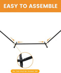Heavy Duty Steel Hammock Stand For Two Peeps, Portable Outdoor Frame With Hooks And Chains, 15 Ft Hammocks Compatible, 450 Lb Capacity
