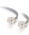 RJ11 Modem Cable For Landline Phones And DSL Modems No Frills 7 Foot Silver Telephone Cable With RJ11 Male Connectors On Both Ends