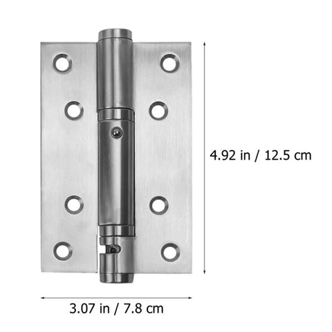 Self-Closing Stainless Steel Door Hinges Set 2-Pack, dimensions 4.92 x 3.07 inches, silver, heavy-duty hardware