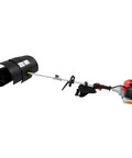 Tough 52cc Gas Powered Handheld Sweeper With Cushioned Grip And Widened 20 Inch Nylon Brush for clearing debris.