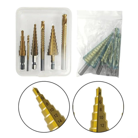 Kick Your DIY Projects Up A Notch With This Awesome 6 Piece Step Drill Bit Set Perfect For Metal Wood And Plastic Featuring Versatile 4 To 32mm Steps Plus Nasty 3 6 And 8mm Saw Bits To Make Smooth Clean Holes Without Any Hassle Today., 6-piece step drill bit set in case, 4-32mm, for metal wood and plastic