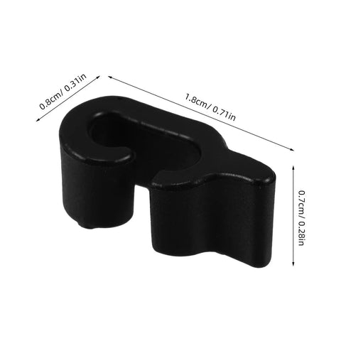 Close-up of a single black plastic wire cage door clip measuring 1.8cm, part of the Wire Cage Door Clips For Pet Crates And Animal Gates