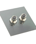 Two M12 A Code 8 Pin Female To Female Bulkhead Connector IP67 Waterproof Circular Receptacles on panel mount for automation control.