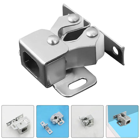 8 Pack Ball Latch Double Roller Door Catch Set for Cabinets and Closets, heavy duty steel build visible in various angles