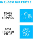 Why choose our parts graphic showing ready-to-go shipping and best trusten value icons