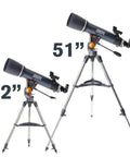 AstroMaster 102AZ Telescope For Beginners With A Short Tube Refractor Fully Coated Glass Optics Adjustable Height Tripod Easy Setup