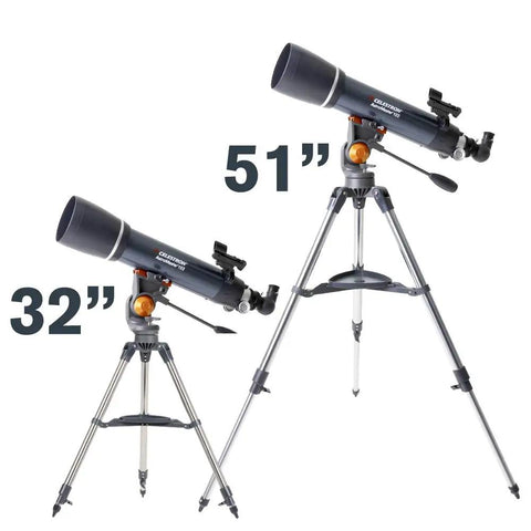 AstroMaster 102AZ Telescope For Beginners With A Short Tube Refractor Fully Coated Glass Optics Adjustable Height Tripod Easy Setup