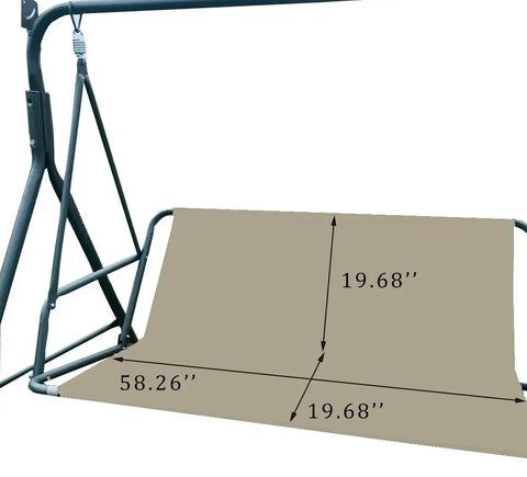 Outdoor Patio Swing Seat Cover For 2/3 Seat Swings, 600D Oxford Waterproof Fabric In Beige, Fits 58.26 X 19.68 X 19.68 Inches