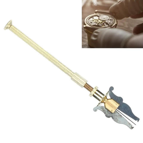 Non Slip Alloy 3 Fork Holding Locking Clamp For Watch Movement Balance Wheel Precision Pro Tool with easy grip handle.