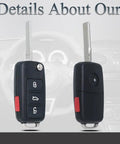 Volkswagen Key Fob Replacement 4 Button Remote Set Of 2 Fits 2011 2016 Beetle CC EOS Golf GTI Jetta Passat Tiguan Touareg PN 5K0837202AK FCC ID NBG010180T