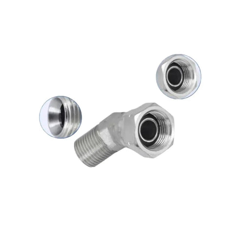 Badass 45 Hydraulic Pipe Fitting Connector Adapter Coupler Male Thread 45 Degree Sizes 1/4 3/8 1/2 3/4 1 1/4 1 1/2 Inches Flexible Design To Stop Leaks And Make Installation Snappy For Heavy Duty Jobs Always, 45-degree steel fitting