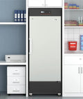 No Sweat Upright Medical Freezer With Twenty Seven Inch Width And Eleven Cubic Feet Storage Space Seven Organized Drawers in a clinical setting