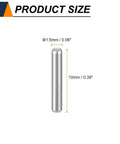 100 Pack Dowel Pins M1.5 By 10mm Stainless Steel 304 Heavy Duty Cylindrical Shelf Pegs, front view with dimensions