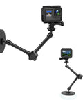 Magnetic Action Camera Mount For GoPro Hero Insta360 DJI Osmo AKASO with adjustable arm and rubber coated base