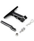 CNC Aluminum Drop Hitch Receiver For 1to24 RC Crawler SCX24 Upgrade Pack Of 2, showing black aluminum parts on white background.