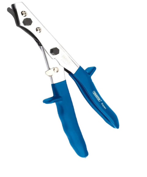 Blue Expert Hand Nibbler for Metal Sheets and Plastic, 250 mm Cutting Capacity, Clean Cuts Without Bending, Slip Guard Handles