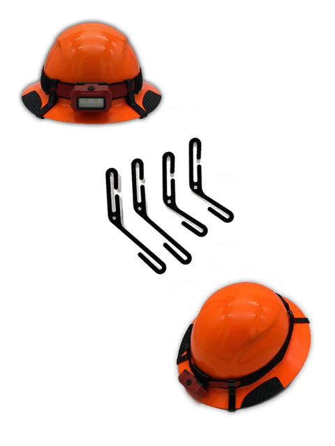 Full Brim Hard Hat Clips For Lift Brand Helmets, Patent Pending And Front Back Size Options, USA Made, Easy Install, Durable Clip System