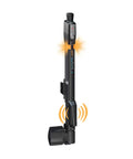 Straight Up Tough Top Pull Pool Safety Gate Latch With Audible Alarm Feature side view with alarm indicator in black finish.
