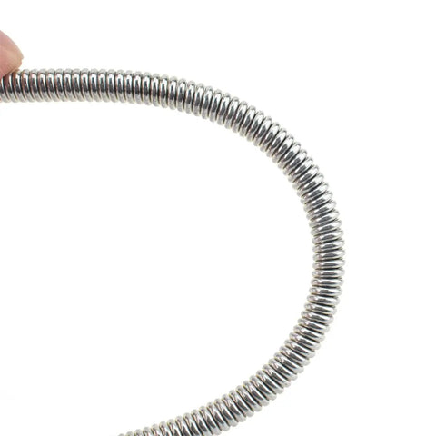 Close-up of 1220mm Transmission Fluid Level Dipstick OEM 140589152100 showing flexible metal coil design for vehicles 722.6 722.7 722.8 722.9