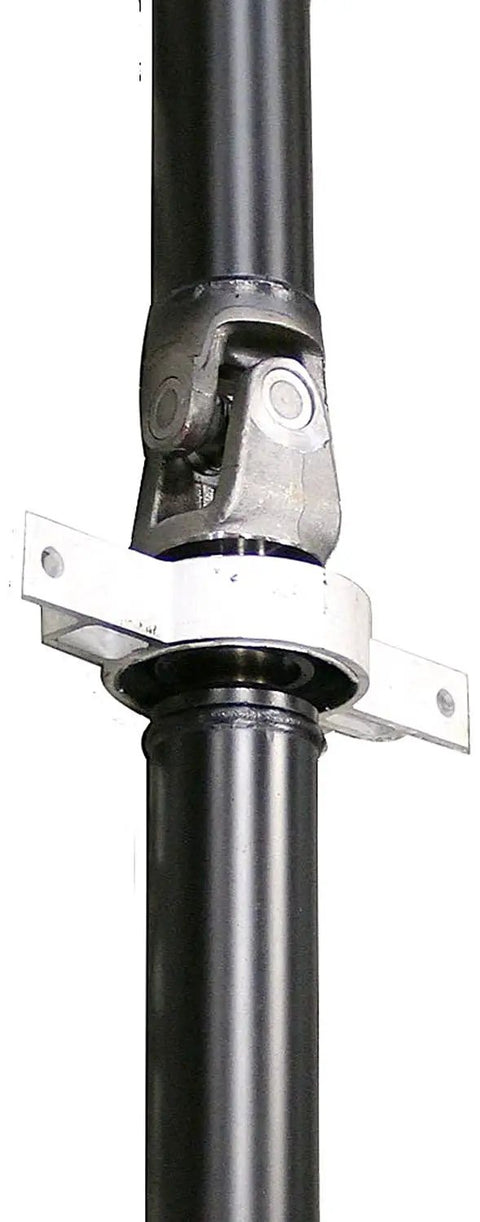 Fresh Rear 2PC Driveshaft Assembly With Center Support Bearing And CV Joints showing a close up of the CV joint mechanism.