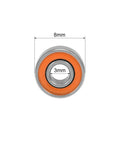 uxcell S693C-2OS hybrid ceramic ball bearing, 3x8x4mm, orange seal, stainless steel