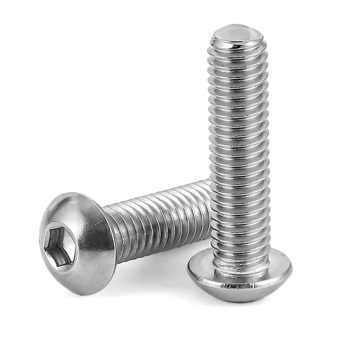 Top Shelf Durable M8 1.25 X 25 Millimeter Button Head Socket Cap Screws 25 Pack in stainless steel, showcasing hex drive bolts.