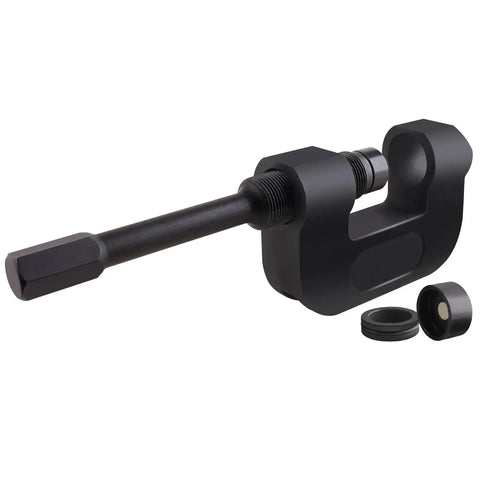 Heavy Duty Brake Anchor Pin Press For Commercial Semi Trucks, 10 Ton Capacity, Fast Pin And Bushing Removal, side view of C-frame
