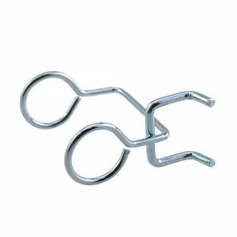 Close-up of a metal 5 Piece Screwdriver Storage Rack With Double Ring Hooks For Nail Board Organizer Ideal For Hanging Screwdrivers Pliers And Small Tools In Kitchen Garage Or Workbench Setup Metal Shelf Hole Board Hardware.