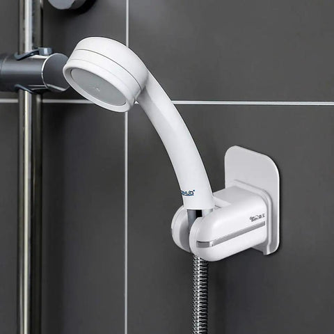 360 Degree Adjustable Shower Head Holder Wall Mount With Tool Free Ultra Strong Adhesive And Waterproof Plastic Bracket