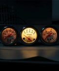 2-Inch Triple Gauge Kit With Volt, Water Temp, And Oil Pressure Gauges - Chrome Mechanical Gauges With White Face Dial, Illuminated Display
