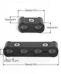 12 Piece Aluminum Spark Plug Wire Separator Kit For 8mm 9mm 10mm Wires, dimensions shown in black aviation-grade aluminum.