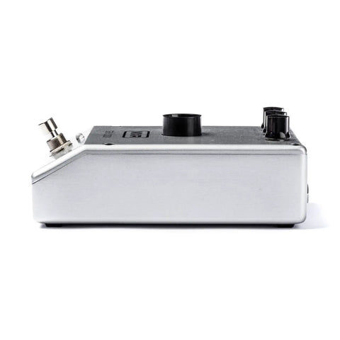 Side view of Talk Box Effects Pedal Voicebox for Guitar and Keyboard with Built In Amp, showcasing control knobs.