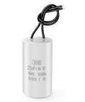 CBB60 Go-To Run Capacitor 25uF 450V AC for air compressor and water pump motor, polypropylene film, visible wires