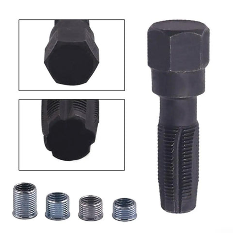 Beefed Up Thread Repair Kit With Reamer And Tap For Damaged Threads, Four Steel Inserts For Reliable Long Lasting Restoration, Precise Fit