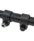 Heavy Duty 14 Piece Front Steering Suspension Kit With Ball Joints Tie Rods Pitman Arm And Sway Links, black steel component with nuts.