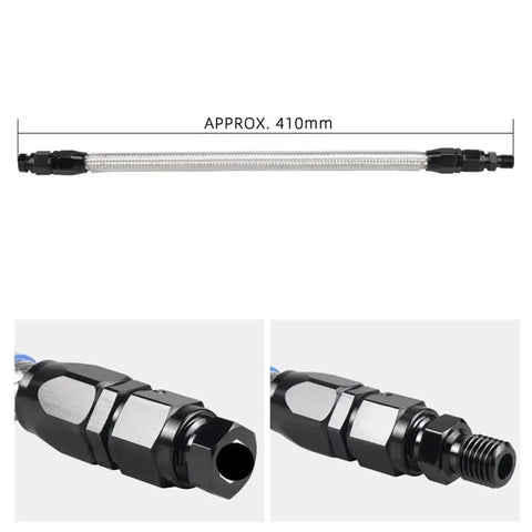 Premium Motorcycle Oil Tank Drain Hose Kit For Ktm 950 Adventure And 990 Adventure R Models Years 2004 To 2012 Replacement Parts Durable Leak-Free Flexible Fuel System Maintenance Essential Gear, approx 410mm braided hose