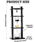 Top Tier Cold Brew Coffee Tower With Adjustable Dripper And Ice Water Reservoir Makes Dope Slow Drip Extraction For Smooth Rich Morning Java You Will Actually Enjoy At Home dimensions 81cm height 1000ml capacity