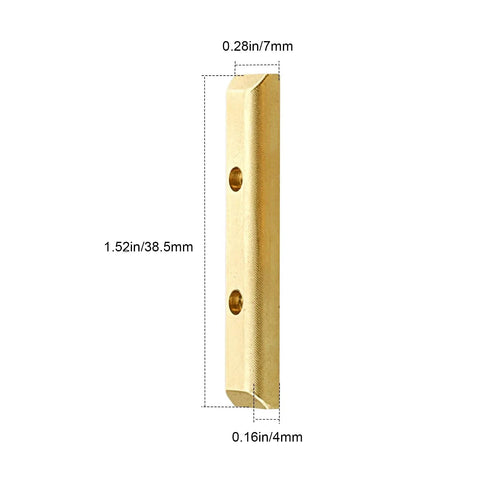 Brass Boulder Bar Weights side view with measurements for 1/24 Axial SCX24 Deadbolt Gladiator Bronco Jeep RC Crawler Cars 2-Pack