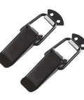 Heavy Duty Car Bumper Release Hook Clips Kit For Trunk Universal Fasteners Durable Hasp Clip Set For Front And Rear Bumpers Easy Install No Fuss Trunk Release Keeps Bumpers In Place, two black metal clips