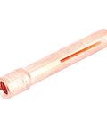 Close-up of a single copper collet from Copper Collets Set 13N23, 10 Pack For WP9 WP20 WP25 TIG Torches, Replacement Accessories For 3/32 Inch Tungsten Electrodes.