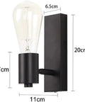 UBNMIUBV Vintage Metal Wall Sconces - Cordless wall mounted lamp with black finish, 20cm height for bedroom or hallway.