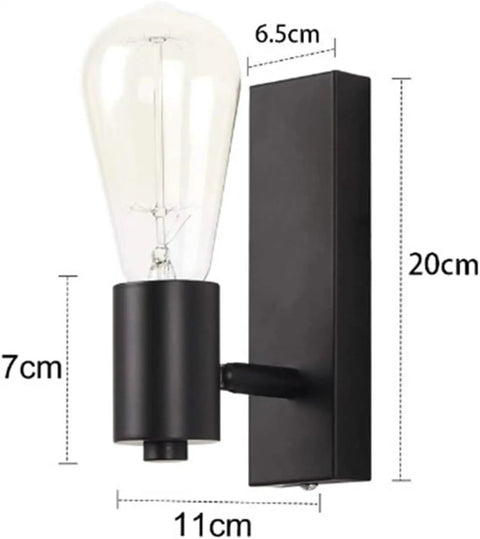 UBNMIUBV Vintage Metal Wall Sconces - Cordless wall mounted lamp with black finish, 20cm height for bedroom or hallway.