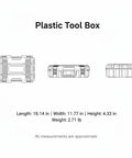 Durable Portable Plastic Tool Box With Easy Carry Handle, Rigid PP Storage Container dimensions diagram