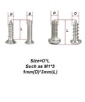 100Pcs M2 304 Stainless Steel Spectacle Screw Kit Metric Threaded Eyeglasses And Watch Fixing Bolts Silvery Metal Screws For DIY Repairs Go To Home Office Furniture And Hobby Projects Durable And Versatile. M1 x 3 size diagram showing screw diameter and length