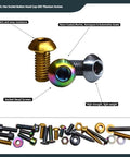 Gold Titanium M8x1.25 30mm Hex Socket Button Head Screws 6 Piece Set Gr5 Titanium Fasteners Nano Coated For Bike Frame