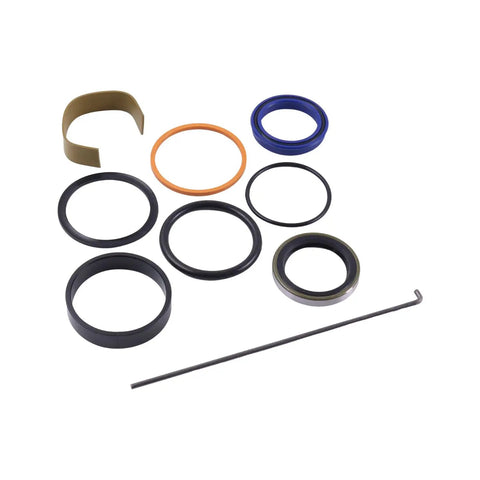 Hydraulic Cylinder Seal Kit SML41555 Compatible With New Holland Loaders 7309 7310 Bore 2.25 Inch Rod 1.375 Inch, components displayed
